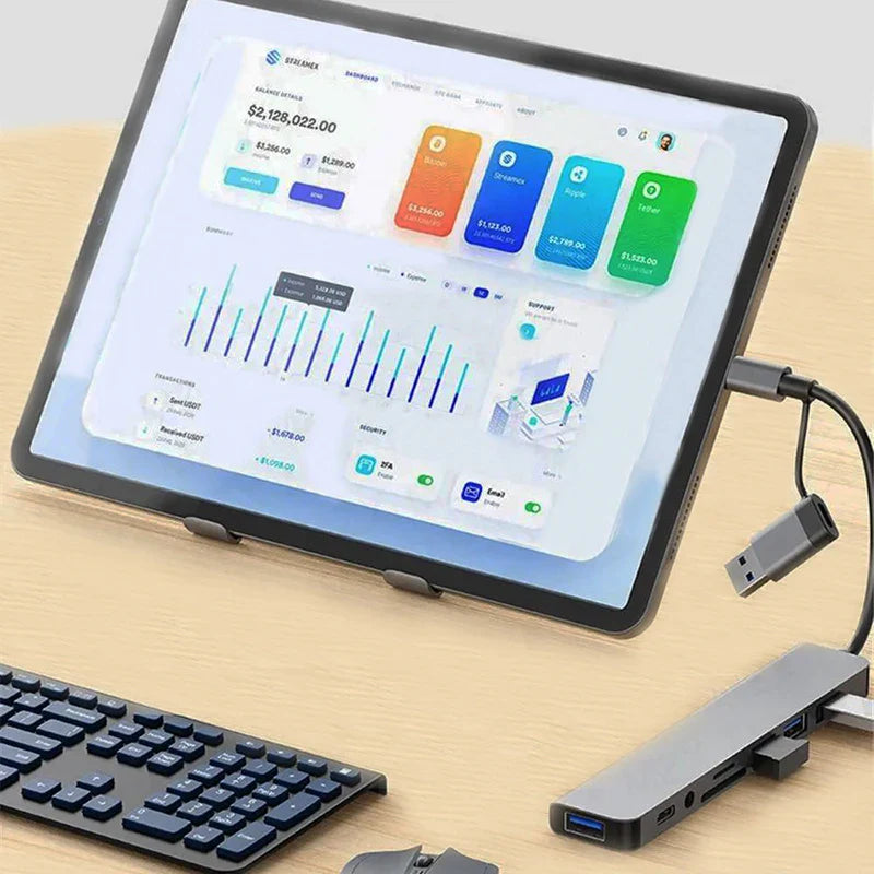 8 In 2 USB 3.0 HUB USB C HUB USB C Docking Station High Speed Transmission SD TF Card Reader Dock For PC Laptop Macbook Desktops