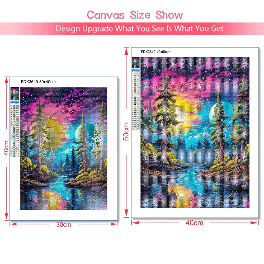 5D Diamond Art Painting Aurora Landscape DIY Mosaic Embroidery Kit