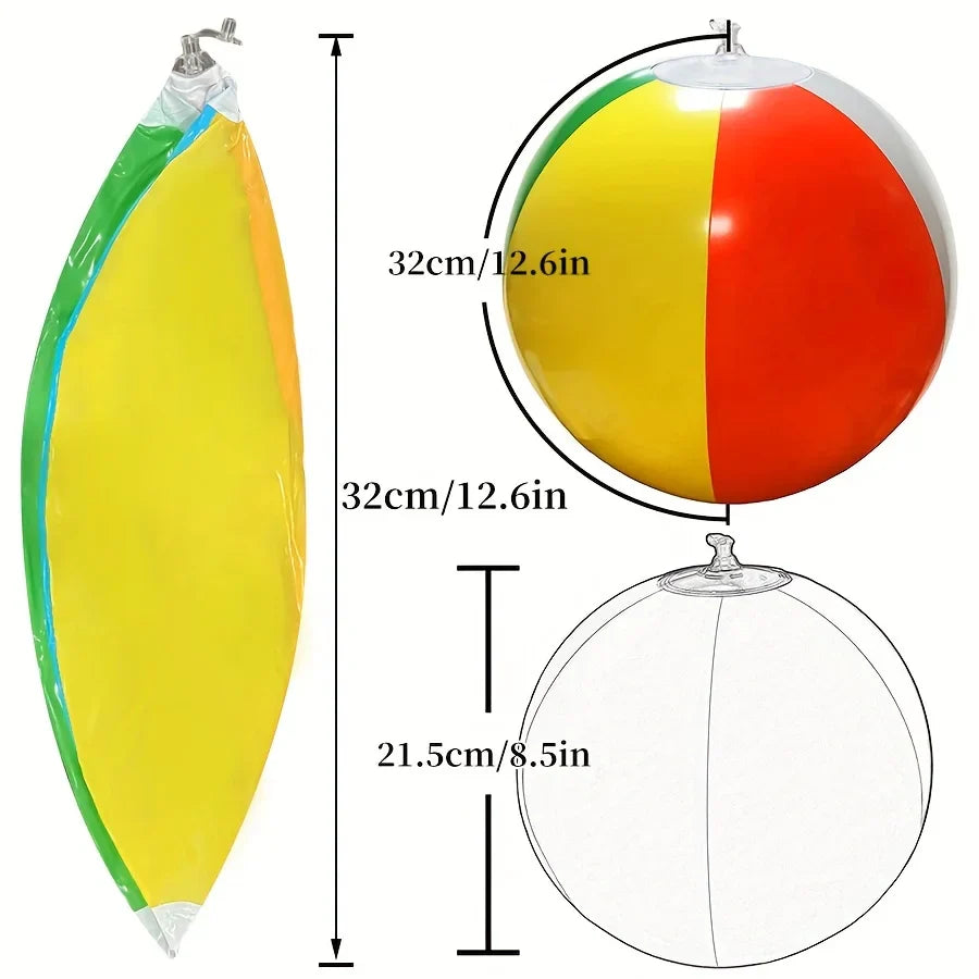 10Pcs Inflatable Beach Balls – Colorful Pool Party Water Game Toys