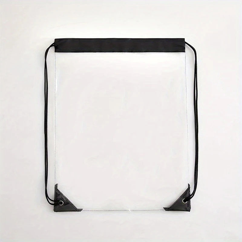 Crystal Coast Carry — Transparent Drawstring Beach & Gym Backpack (PVC, Lightweight, Happy-Vibes Capacity)