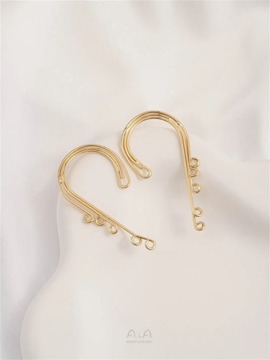 GleamLoop 14K Clip-On Cascade | Multi-Ring No-Pierce Tassel Makers For Instant Glam ✨