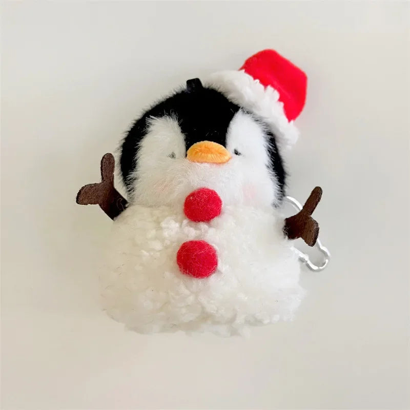 Christmas Penguin Plush Case for AirPods 4 Airpod 1 2 3 Pro Pro2 Bluetooth Earbuds Charging Box Protective Earphone Case Cover