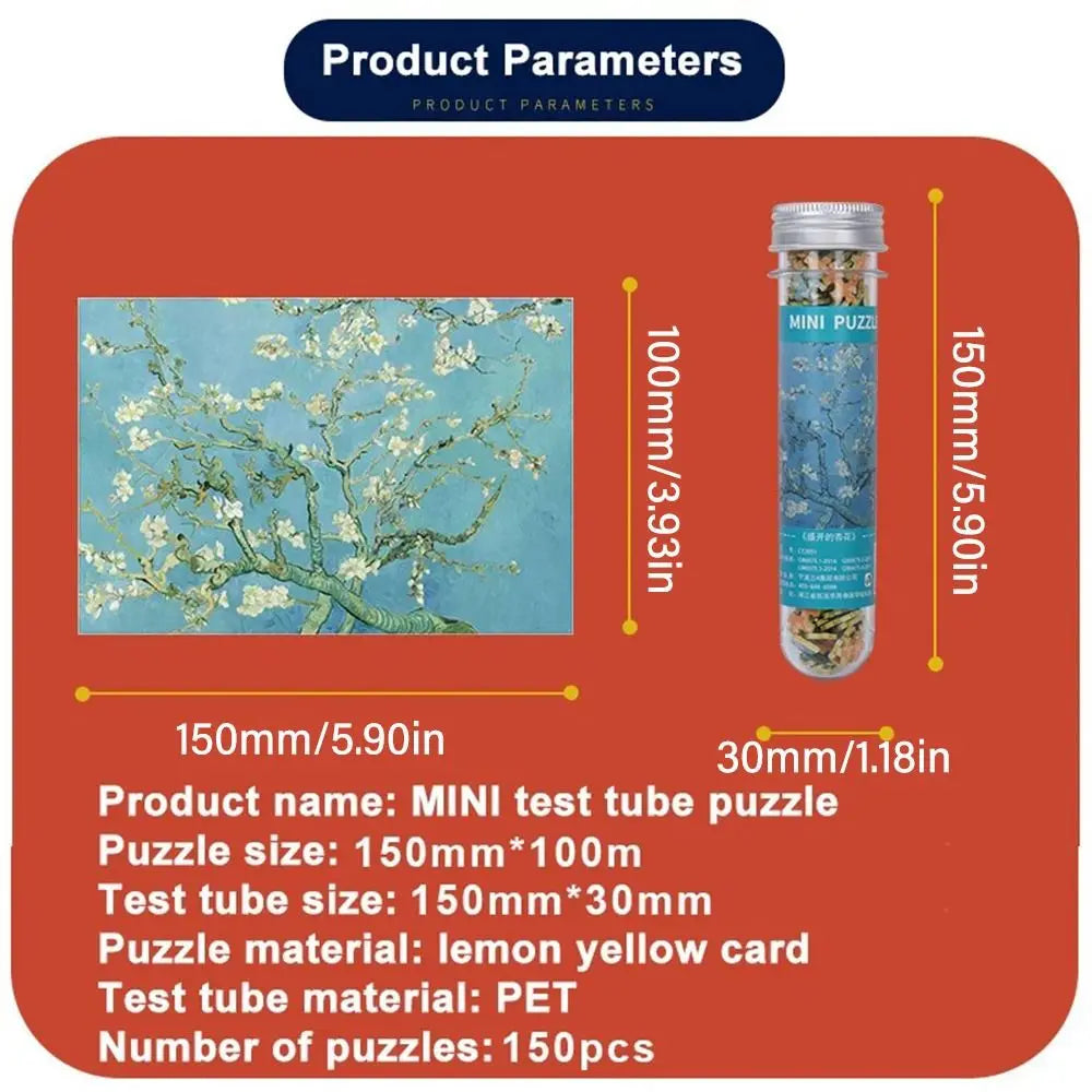 150PCS Oil Painting Jigsaw Puzzles – Mini Test Tube Educational Toy
