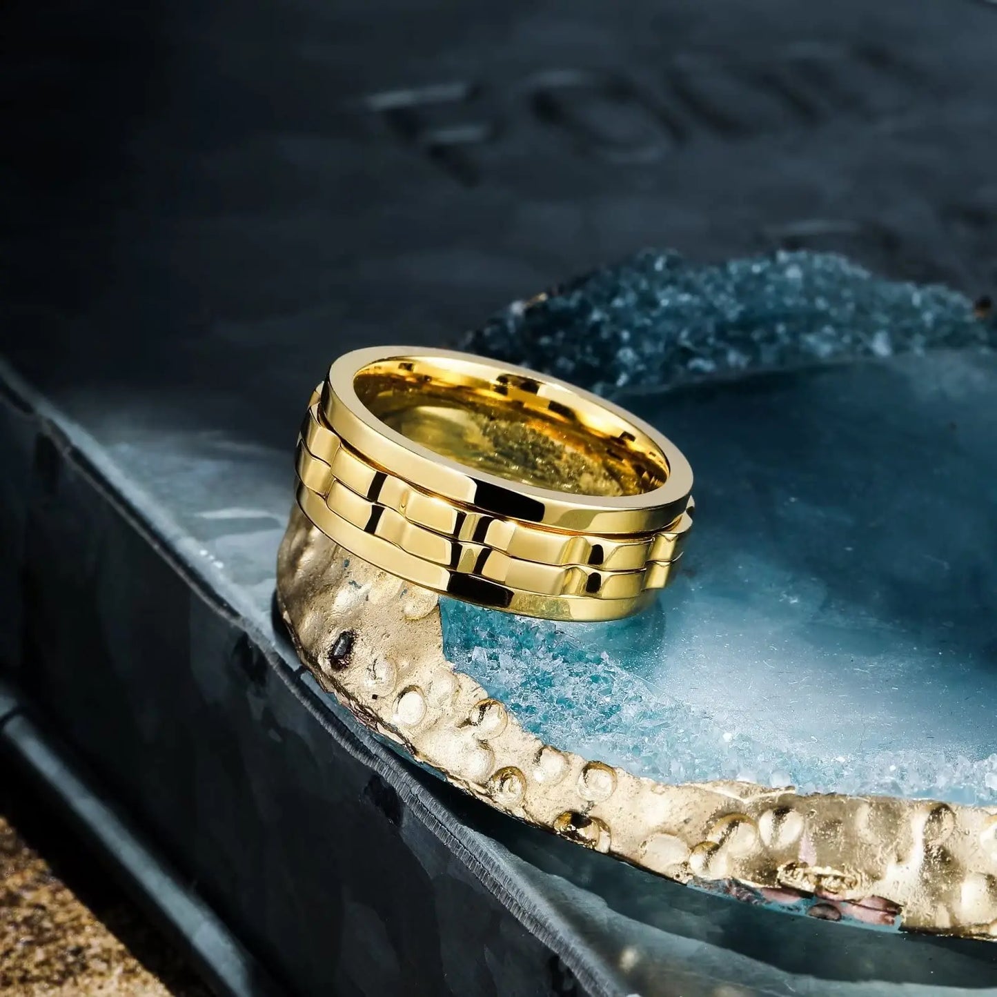 GearFury Chain-Spin Ring — Titanium Steel Grind, Zero-Noise Focus, 8mm Biker Cool (BT*8019)