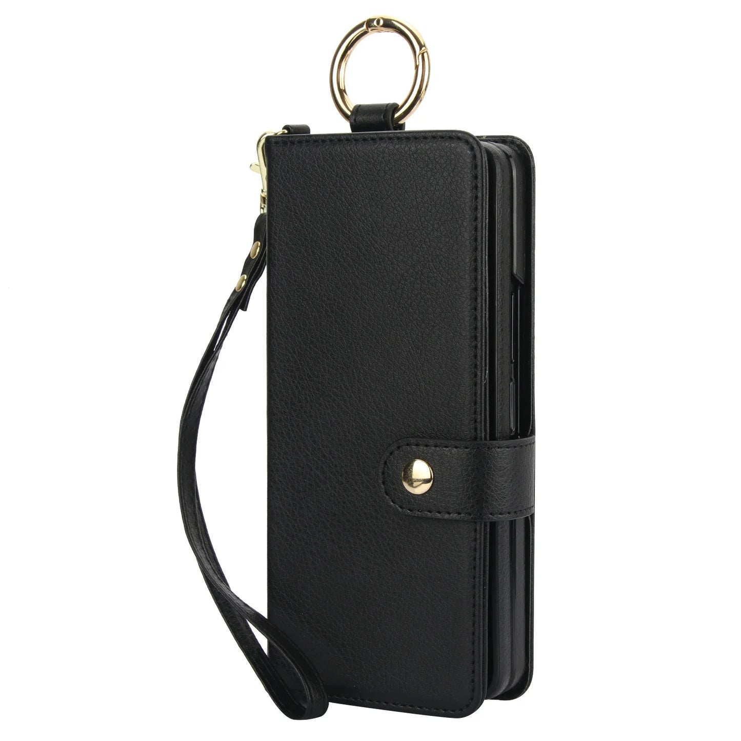 For Samsung Galaxy Z Fold 7 6 5 4 3 5G Crossbody Lanyard Leather Wallet Card Case Wrist Rope Flip Stand Cover With Pen slot