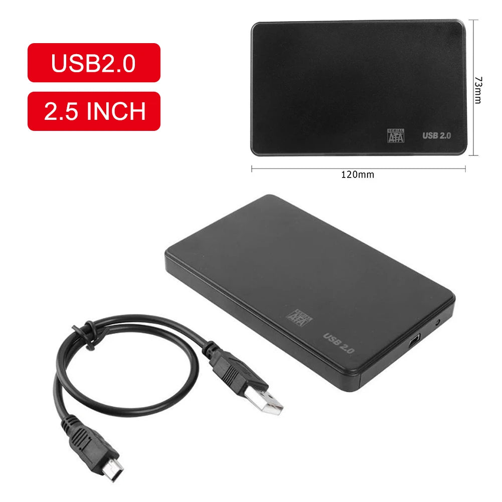 Mini 3TB USB 2.0/3.0 Hard Disk Adapter Enclosure Case for Laptop PC 2.5 Inch SATA SSD HDD External Mobile Box Portable Hard Disk - THOOBO!