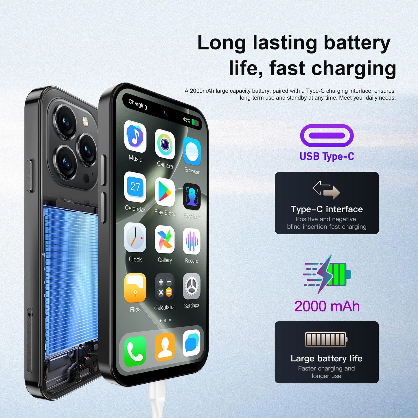 SERVO S16 Mini 4G LTE Cute Smartphone Android 12.0 OS 2/3GB RAM 16/64GB ROM Google Play 4.0" Display Small Pocket Mobile Phones