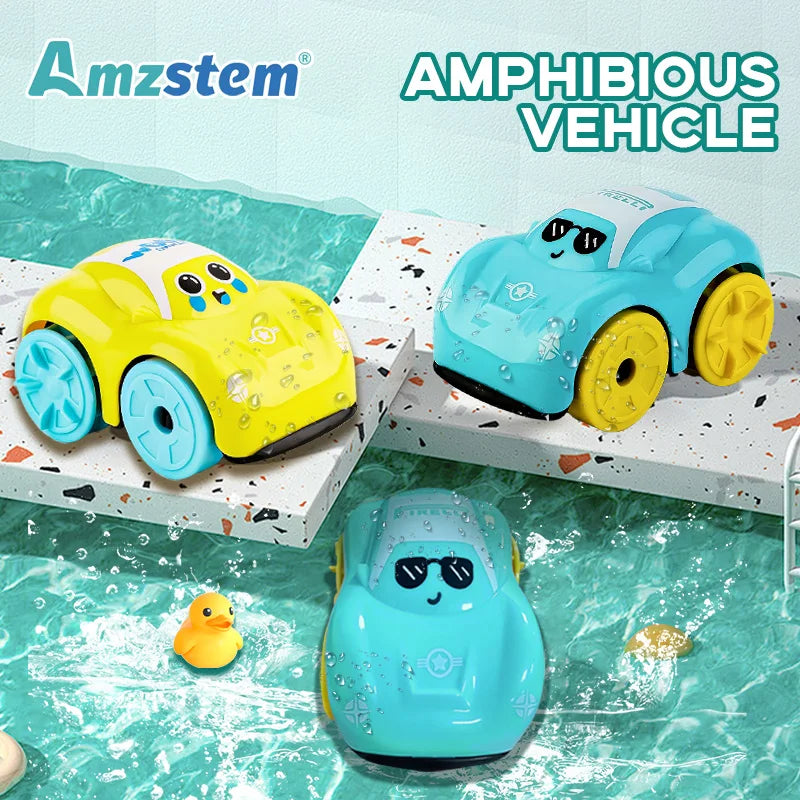 Amphibious Baby Bath Car Toy – Floating Wind-Up Swimming Car