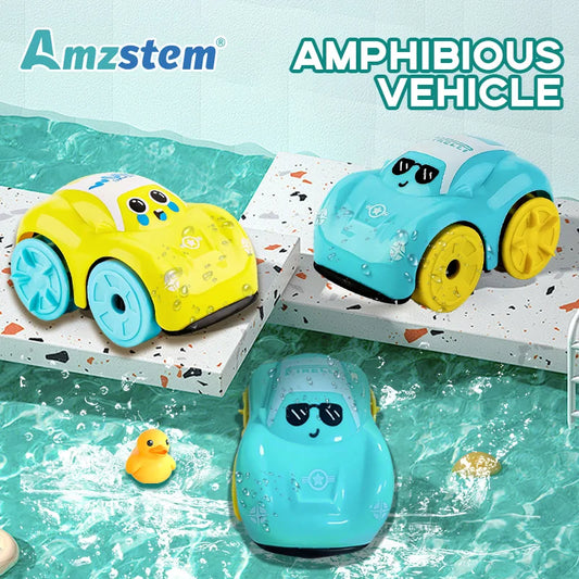 Amphibious Baby Bath Car Toy – Floating Wind-Up Swimming Car