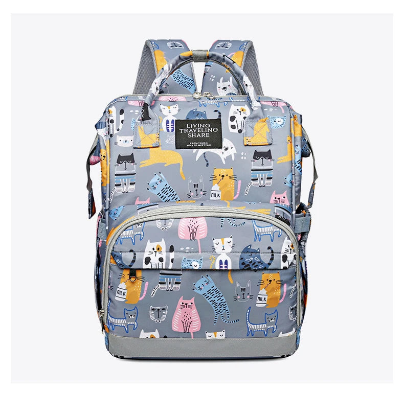 JoyTrail Mommy Backpack — Lightweight Printed Nylon Maternity & Baby Travel Bag with Large Capacity