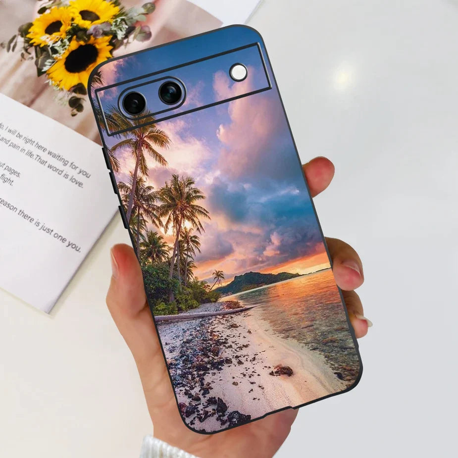 For Google Pixel 8A Case Stylish Painted Cover Soft TPU Shockproof Phone Case For Google Pixel 8 Pro Pixel8A Fundas Coque Bumper