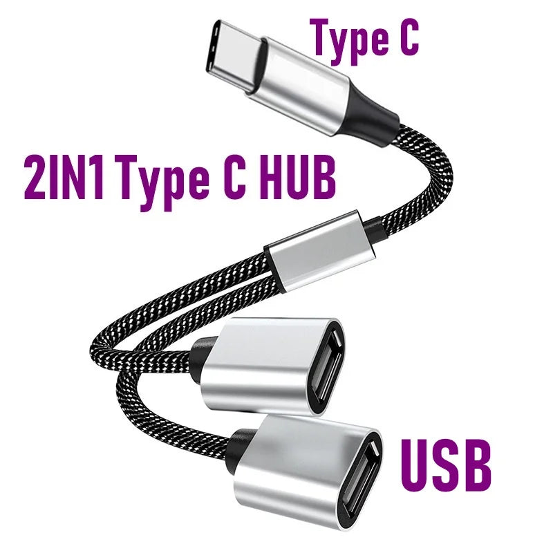 USB Hub Extensions 3 Port Type C Hub USB Splitter Data Transmission High Speed OTG Adapter For Computer Xiaomi Macbook Pro Air