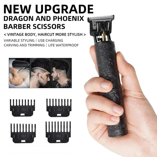 Black Dragon Vintage Electric Hair Clipper – Rechargeable Razor for Men | Precision Grooming for Home or Barbershop Glory - THOOBO!