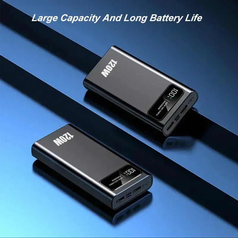 120W Fast Charging Powerbank Portable Digital Display 200000mAh Super Large Capacity External Battery For iPhone 16 Huawei MIJIA