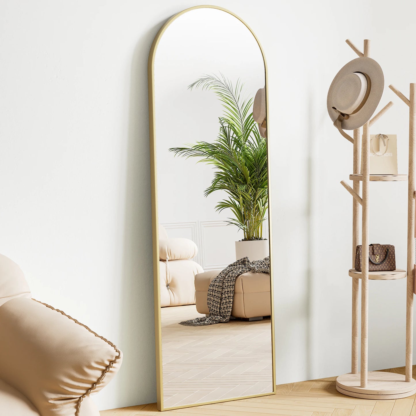 JHK GlamFrame 64"x21" Full-Length Mirror // Lean It, Hang It, Love It – Aluminum Chic for Any Room Vibe