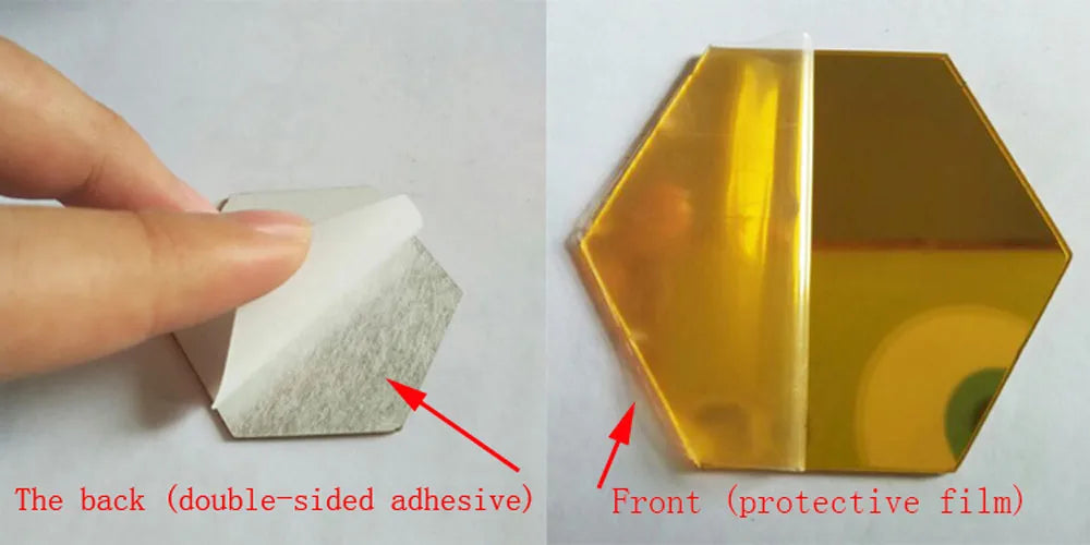 HoneyGlow HexaMirrors – 12pc 3D Acrylic Hexagon Mirror Stickers for DIY Wall Décor Magic