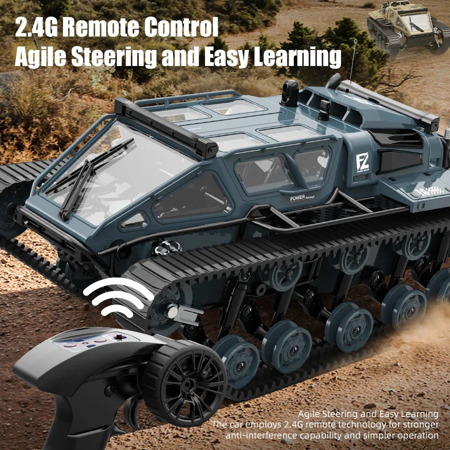 JJRC C8812 RC Tank with LED Lights Tracked Off-Road Vehicle Toy