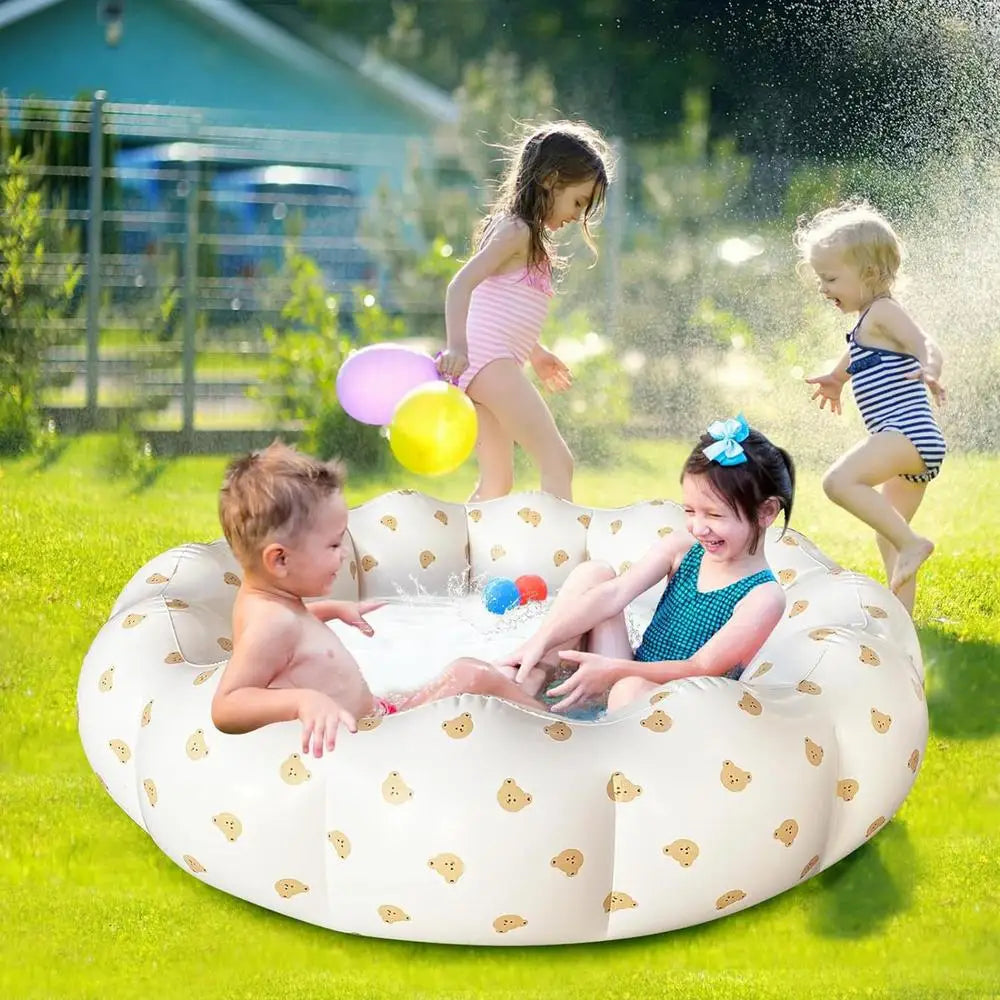 Kiddie Pool Petal Shape Foldable Pool Portable Kids Float Small Dip PVC Pool For Backyard Indoor Outdoor Use Sea Ball Dog - THOOBO!
