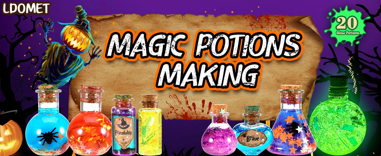 Witchlight WonderLab Potion Kit 🧪✨ — DIY Color-Changing Fairy & Horror Magic Craft Set for Halloween or Christmas