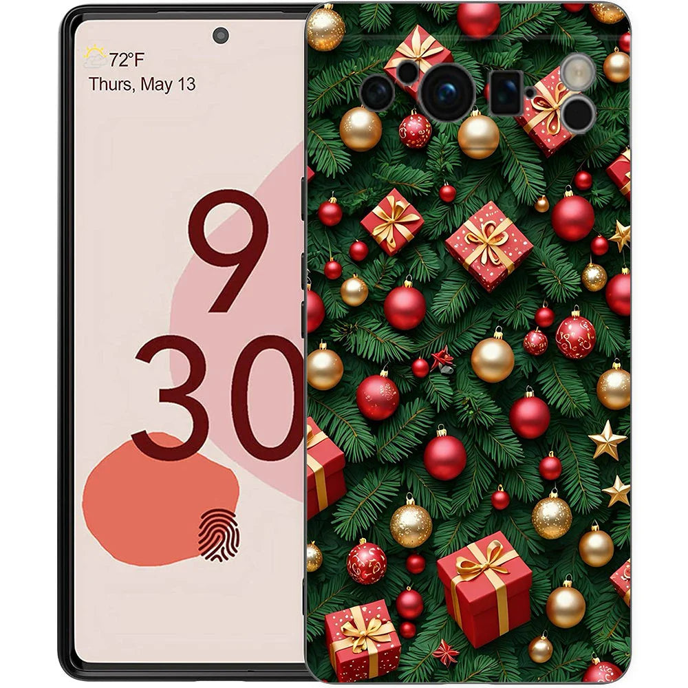 Phone Case Cover for Google Pixel 9 8 7 6 9A 8A 7A 6A Pro 10 9 Pro XL Soft TPU Shockproof Shell Capas Christmas Christmas Tree
