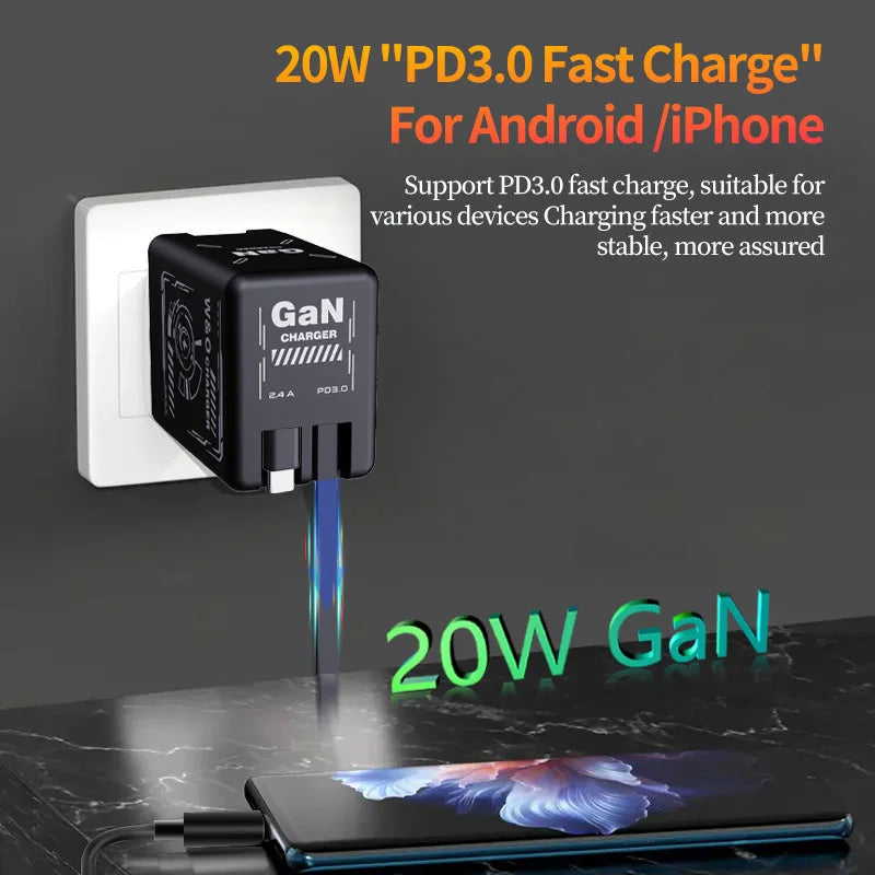 Xiaomi GaN 120W Ultra Fast Charger with Retractable Dual Type-C Cable – Holiday Power in Your Pocket