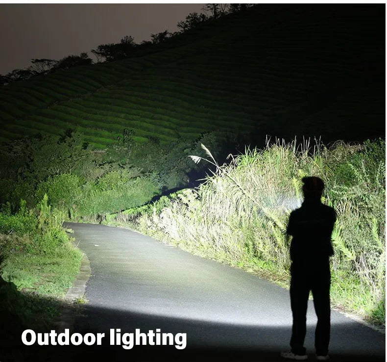 ZapBrite P200 – 2000LM Tactical LED Flashlight with Display, USB-C Recharge, Zoom Beam, & Emergency Modes (Shockproof, Waterproof, Built-In Battery)