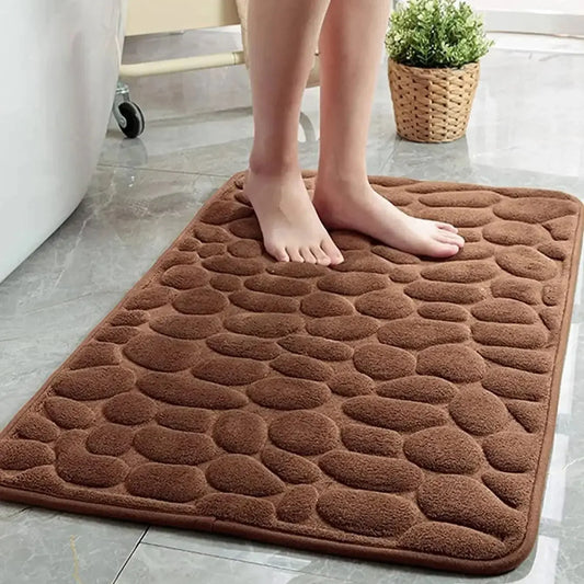 CloudPebble Luxe Bath Mat – Stone-Inspired Comfort, Lightning Dry, Never Slip, Always Soft! - THOOBO!