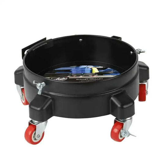BucketRoll Boss 360° Garage Dolly – Locking 5-Wheel Detailing Caddy for 3.5–7 Gal Buckets