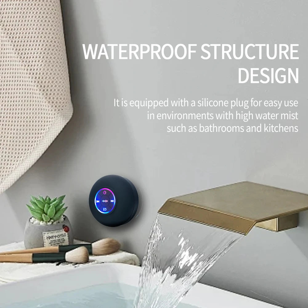 Portable Wireless Bluetooth Speaker LED IPX4 Waterproof Loudspeaker Outdoor Bathroom Large Suction Cup Mini Stereo Sound Box - THOOBO!