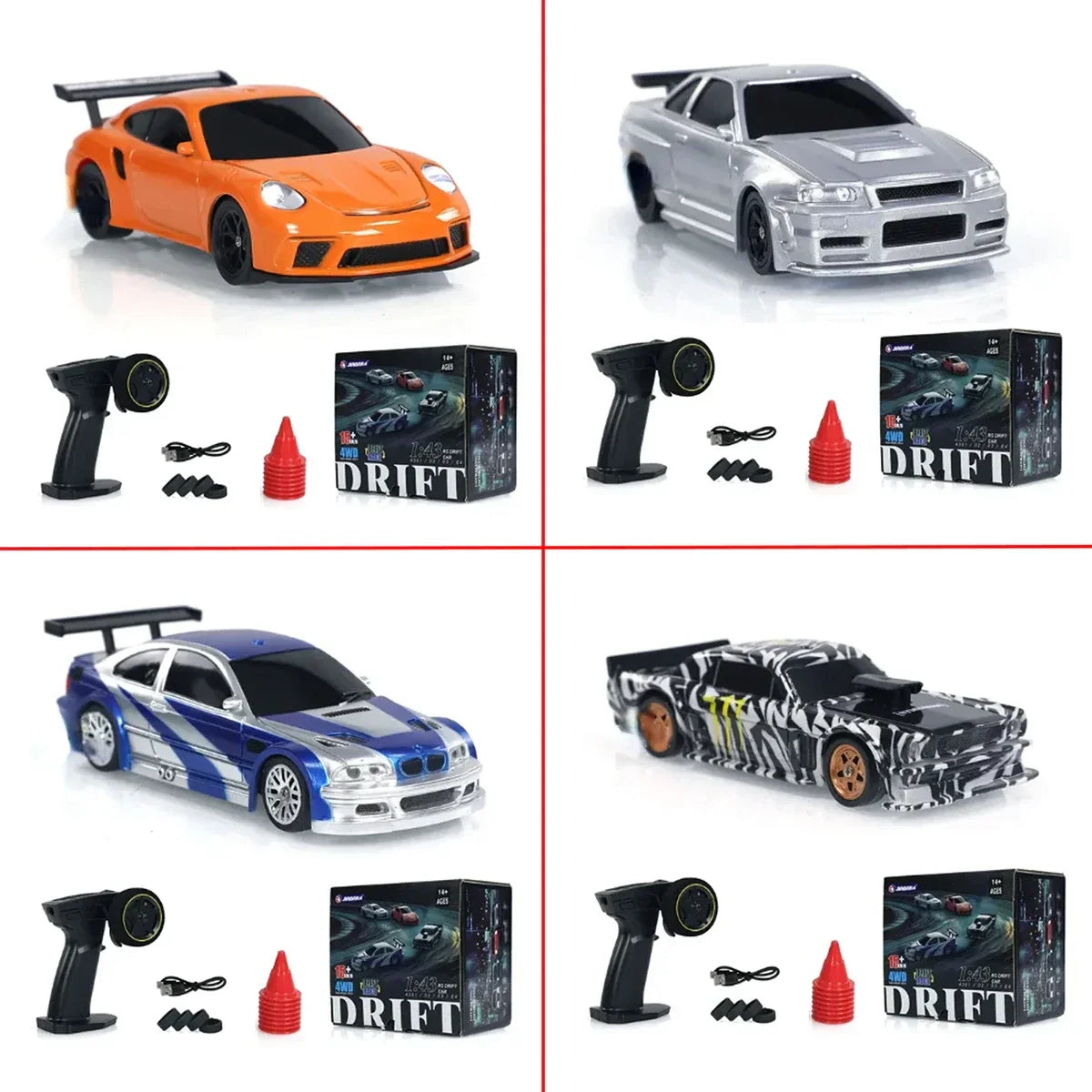 2.4G RC Drift Car 1/43 4WD Remote Control Mini Racing Car Toy