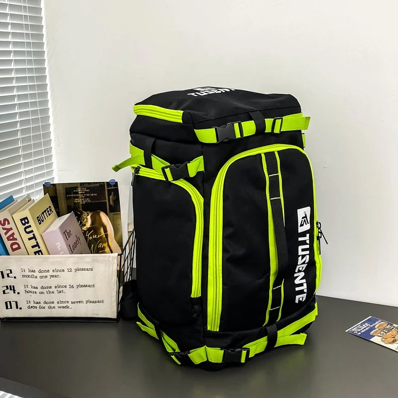 PatchVibe Titan — 75L Waterproof Gym & Travel Backpack w/ Shoe Garage + Laptop Vault