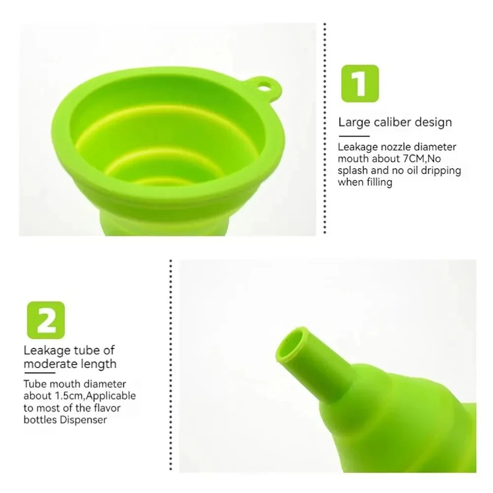 FLOPSTER FUNNEL – Foldable Silicone Oil Filler for Engines, Washer Fluid & More (Universal Car Fit, Heat-Resistant, No-Mess Wizard)