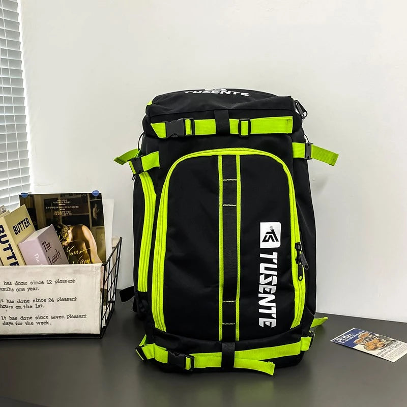 PatchVibe Titan — 75L Waterproof Gym & Travel Backpack w/ Shoe Garage + Laptop Vault