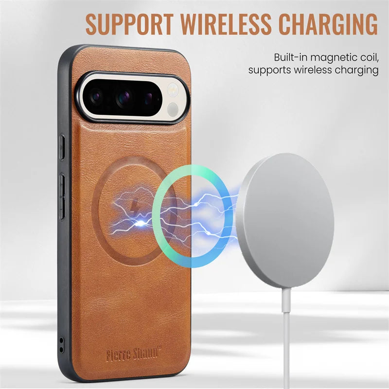 2 In 1 Magsafe Magnetic Leather Phone Case for Google Pixel 10 9 9Pro XL 8A 8Pro 8 7 7A 7Pro Wallet Cover Cards Holder Cover