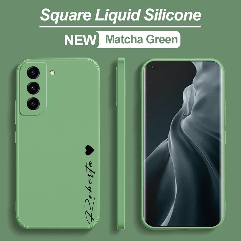S24 S23 Ultra 5g Case Personalised Customized Name Liquid Silicone Cover For Samsung Galaxy S24 S23 S22 S21 Ultra Plus S20FE