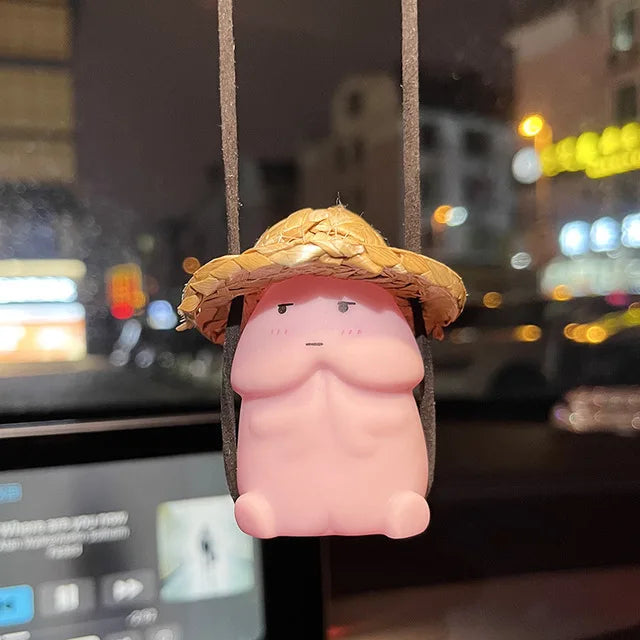 Cute Panda/Pig/Tiger Car Pendant Auto Rearview Mirror Pendants Swing Pig Coche Interior Decoraction Accessories Creative Gift