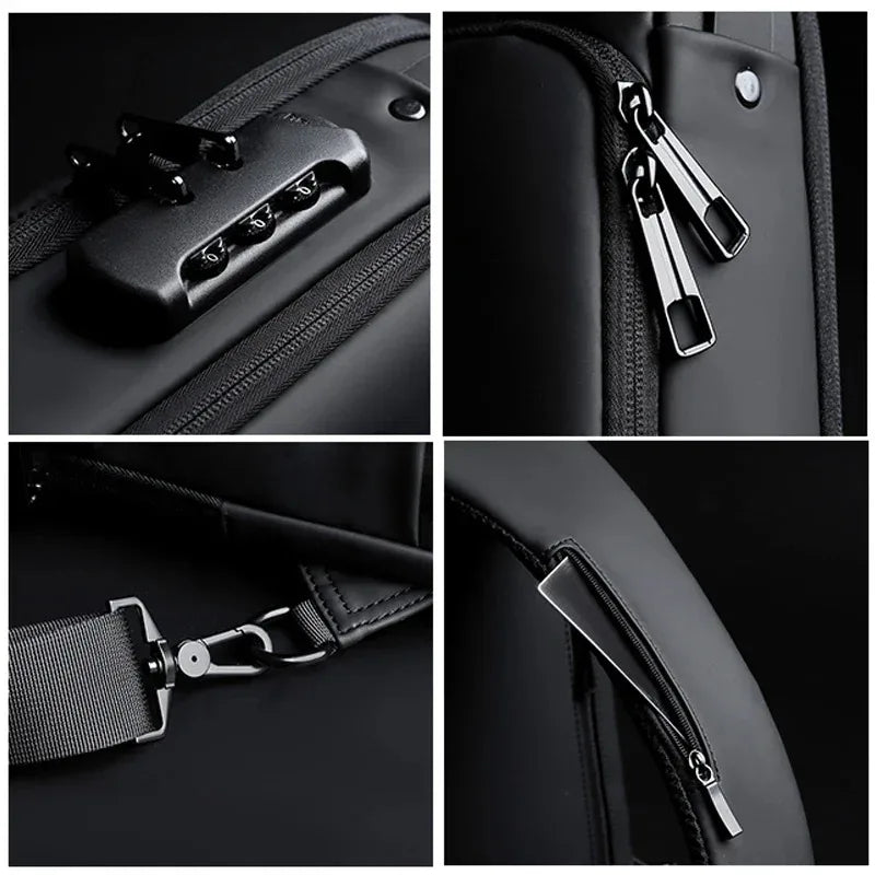 Men's anti-theft chest bag, multifunctional USB crossbody bag, travel sling bag, crossbody bag