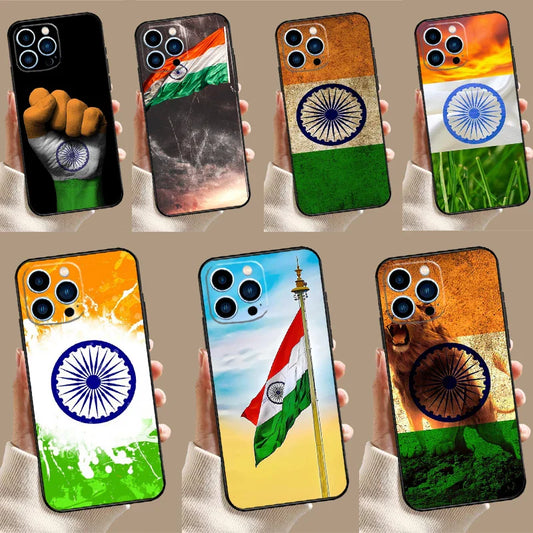 India Indian Flag Phone Case For iPhone 15 16 14 Plus 13 12 Mini 11 Pro Max XS XR X 7 8 Back Cover