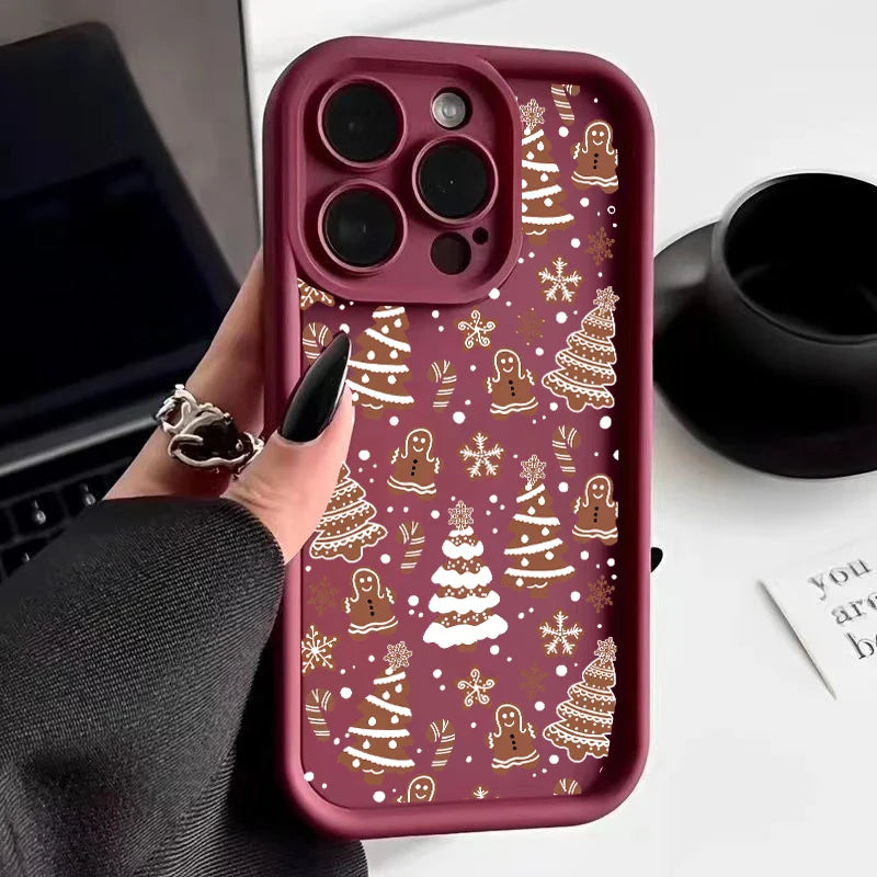 Merry Christmas Tree Gift Case For Google Pixel 8A 7A 9 Pro XL 7 8 PRO 7Pro Pixel7A Phone Casing Solid Color  Soft TPU