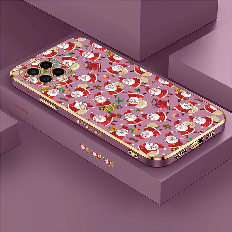 Christmas Deer Printed Phone Case For Samsung Galaxy M42 5G M62 M32 M22 M12 M54 M53 M33 M51 M02 M30S M13 Plating Soft Cover