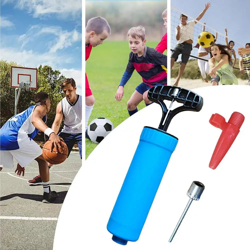 “Puff-n-Play” Pocket Air Pump – Quick-Fill Manual Pump for Basketballs, Soccer Balls & More (Blue)