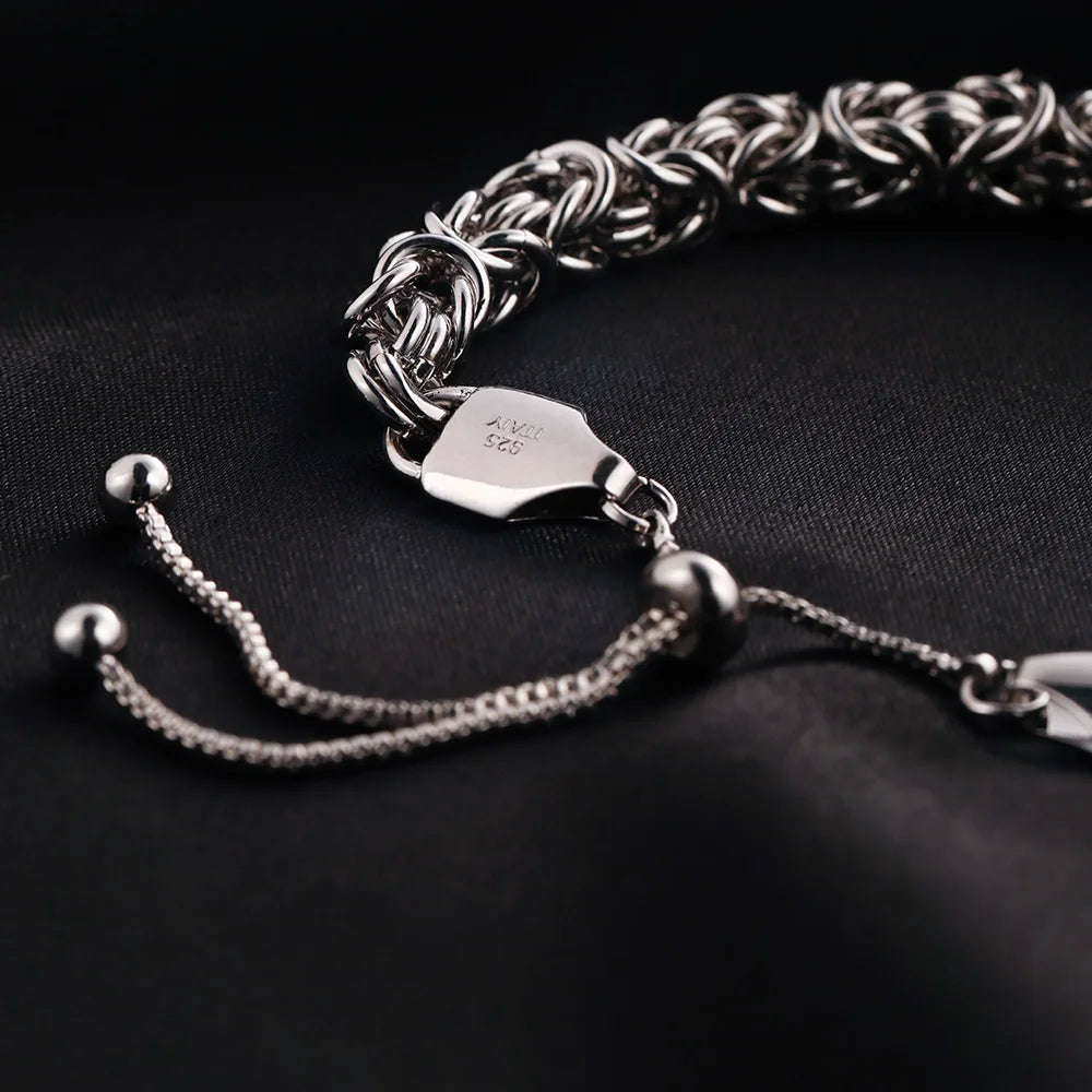 Imperial Pulse S925 Silver Byzantine Chain | Italian Rock Royalty Bracelet For Men & Women ⚡