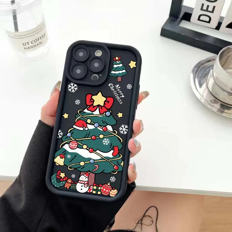 Merry Christmas Tree Gift Case For Google Pixel 8A 7A 9 Pro XL 7 8 PRO 7Pro Pixel7A Phone Casing Solid Color  Soft TPU
