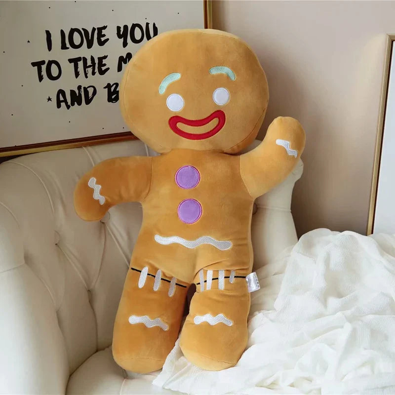 Gingerbread Man Christmas Plush Toy – Soft Stuffed Cookie Doll for Kids