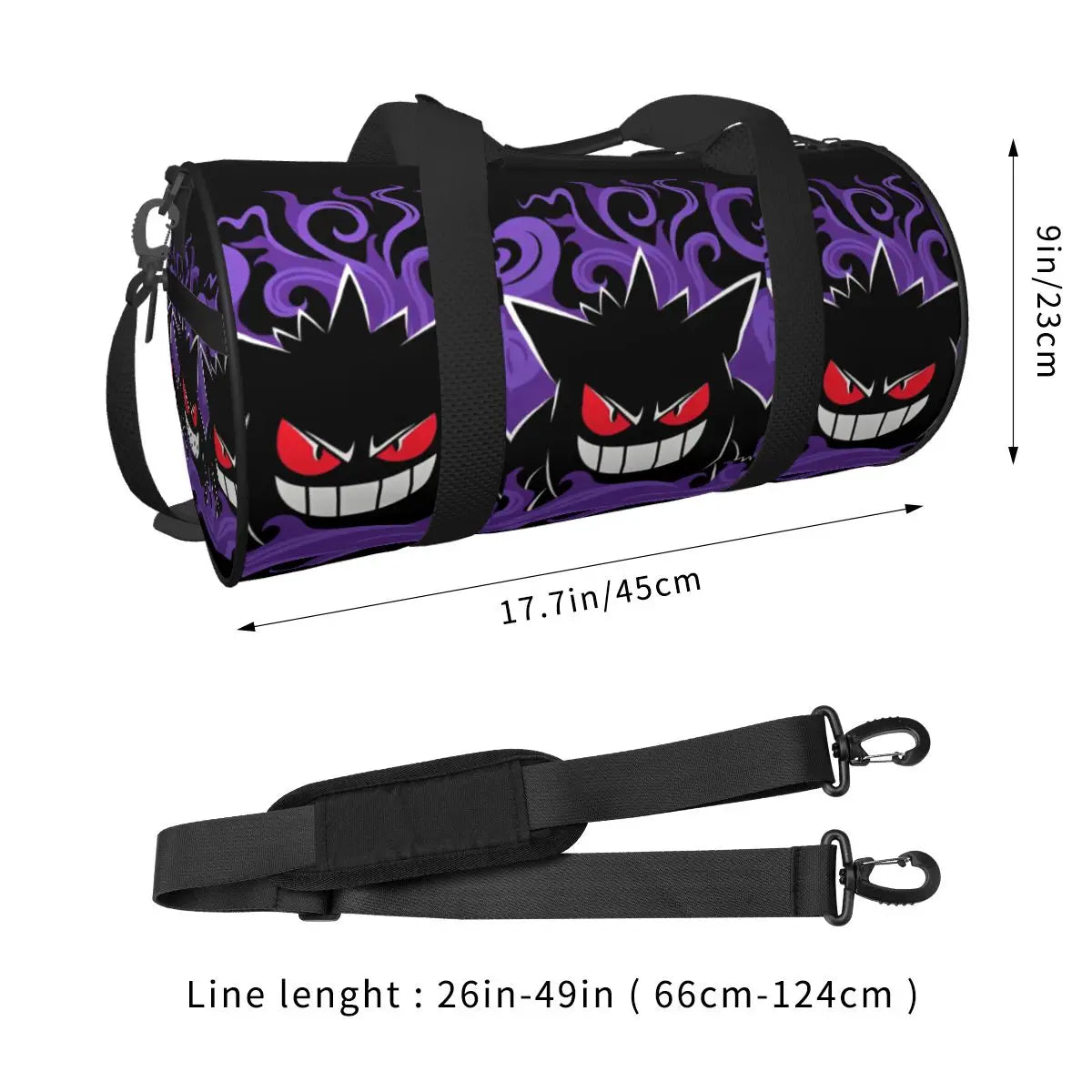 Gengar ShadowPack — Large Waterproof Pokémon Travel & Gym Duffle Bag for Hardcore Trainers