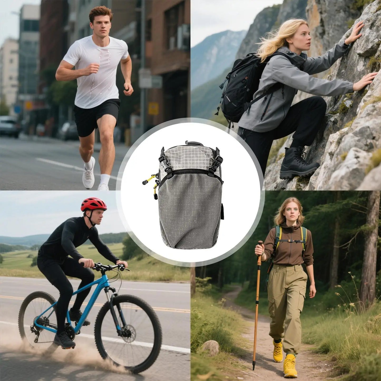 HydroGo Adventure Sling — Shatterproof Water Bottle & Phone Holder With Strap for Travel, Gym & Outdoor Sports