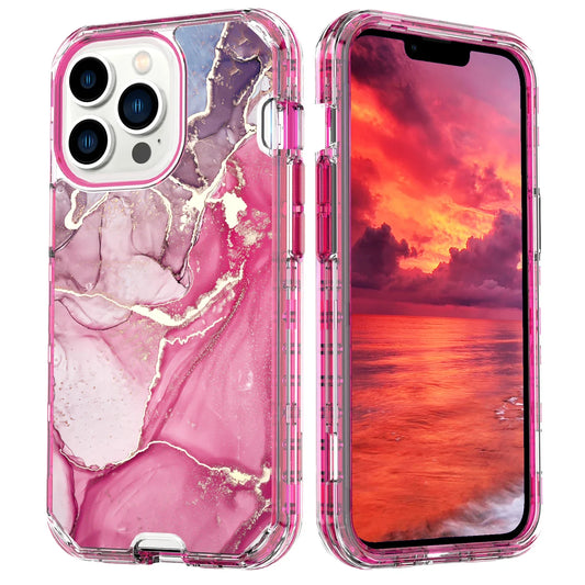 Gradient Colorful Marble Armor Case For iPhone 16 15 14 Pro MAX 13 12 11 X XS XR 7 8 14 Plus PC Bumper Shockproof Phone Cover