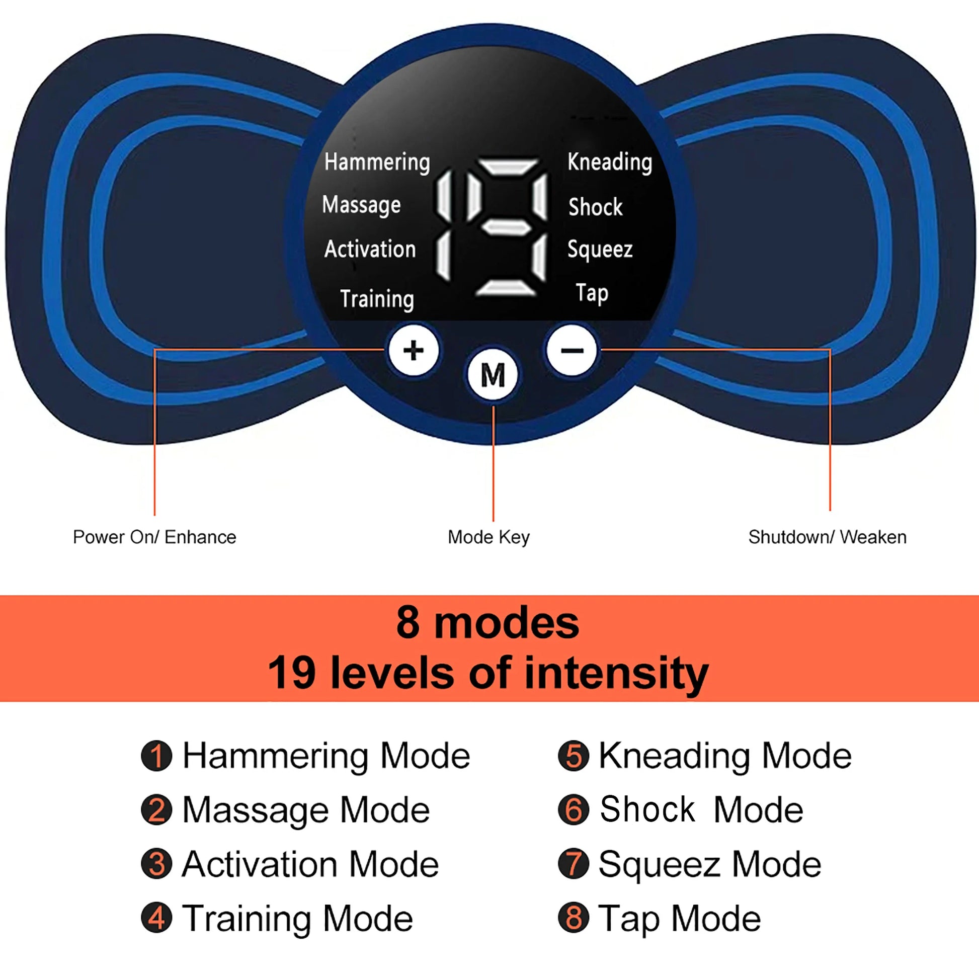 Neck Massager Mini Electric Neck Massage EMS Cervical Back Vertebra Massage Patch 8 Modes Relieve Relax Muscle Fatigue Tools - THOOBO!