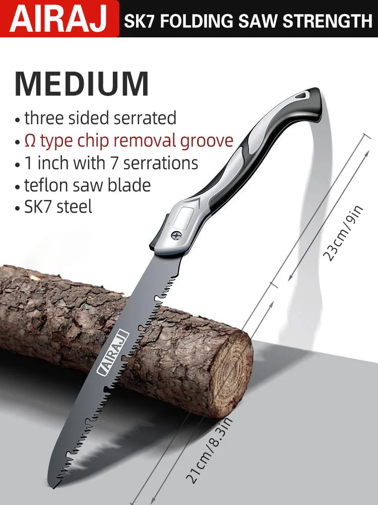 AIRAJ Folding Saw Woodworking Folding hacksaw Multifunction Cutting Wood Sharp Camping Garden Prunch Saw Tree Chopper Knife Hand - THOOBO!