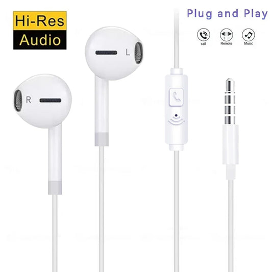 1/5/10PCS 3.5mm Universal Wired Headphones Comfortable stereo wired headphones For mobile phones, computers and more.